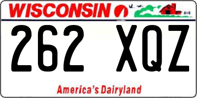 WI license plate 262XQZ