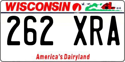 WI license plate 262XRA