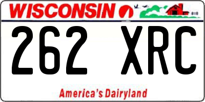 WI license plate 262XRC