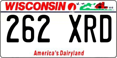 WI license plate 262XRD
