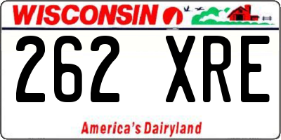 WI license plate 262XRE