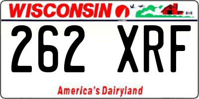 WI license plate 262XRF