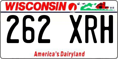 WI license plate 262XRH