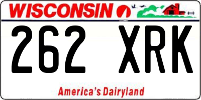 WI license plate 262XRK