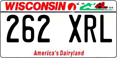 WI license plate 262XRL