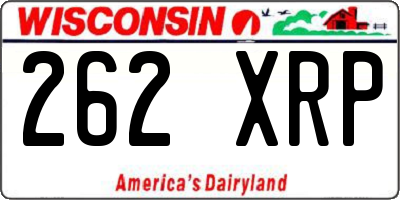 WI license plate 262XRP