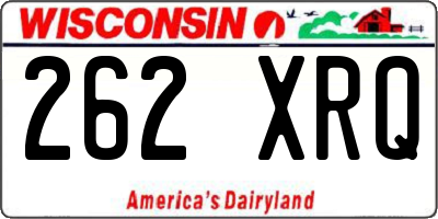WI license plate 262XRQ