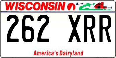 WI license plate 262XRR