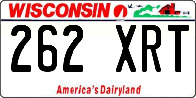 WI license plate 262XRT