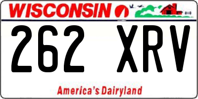 WI license plate 262XRV