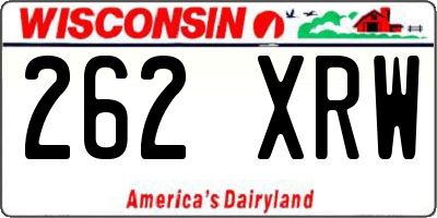 WI license plate 262XRW