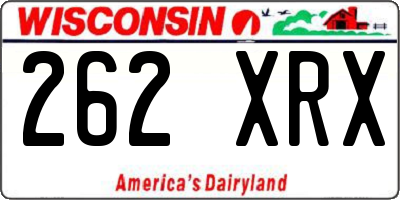 WI license plate 262XRX