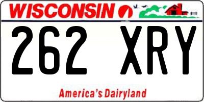 WI license plate 262XRY