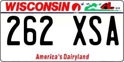 WI license plate 262XSA