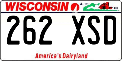 WI license plate 262XSD