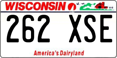 WI license plate 262XSE