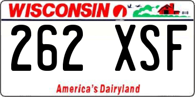 WI license plate 262XSF