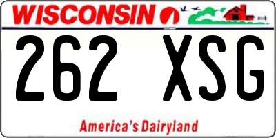 WI license plate 262XSG