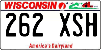 WI license plate 262XSH