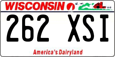 WI license plate 262XSI