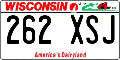 WI license plate 262XSJ