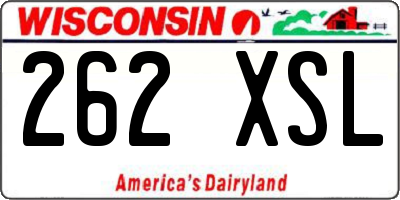 WI license plate 262XSL
