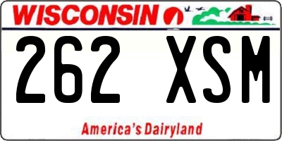 WI license plate 262XSM