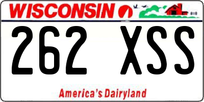 WI license plate 262XSS