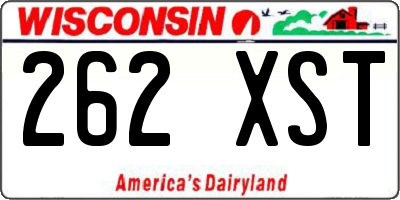 WI license plate 262XST