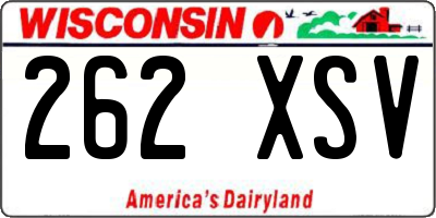 WI license plate 262XSV