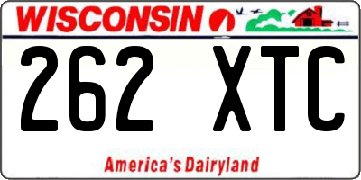 WI license plate 262XTC