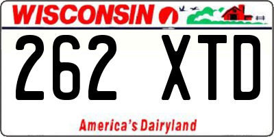 WI license plate 262XTD