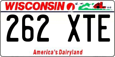 WI license plate 262XTE