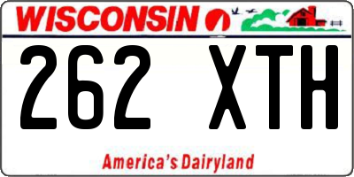 WI license plate 262XTH