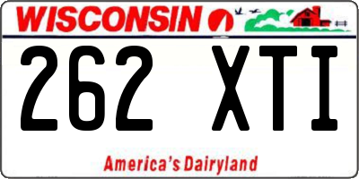 WI license plate 262XTI
