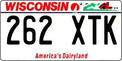 WI license plate 262XTK