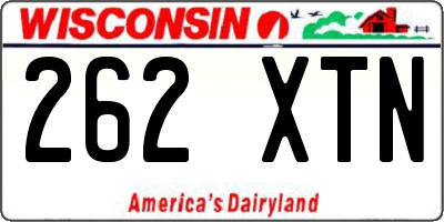 WI license plate 262XTN