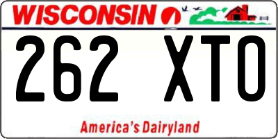WI license plate 262XTO