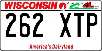 WI license plate 262XTP