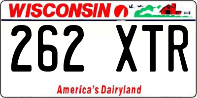 WI license plate 262XTR