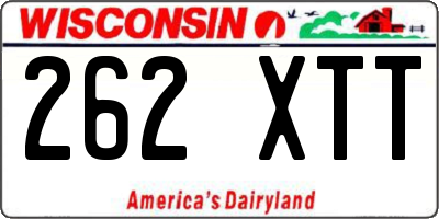 WI license plate 262XTT