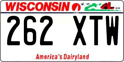 WI license plate 262XTW