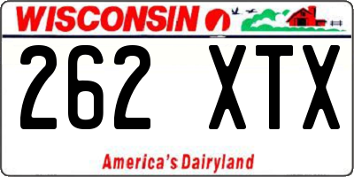 WI license plate 262XTX