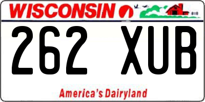 WI license plate 262XUB