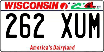 WI license plate 262XUM