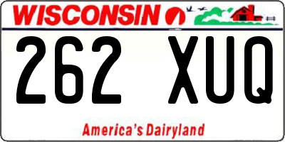 WI license plate 262XUQ
