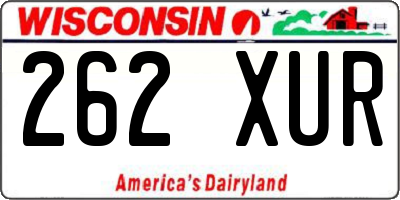 WI license plate 262XUR