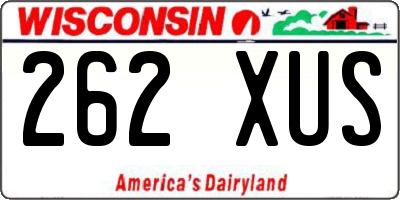 WI license plate 262XUS