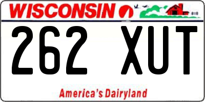 WI license plate 262XUT