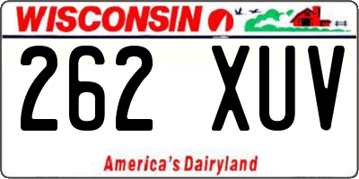 WI license plate 262XUV